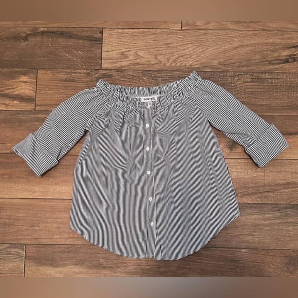 Kontrol Striped Blouse Off The Shoulder Blouse Striped Top